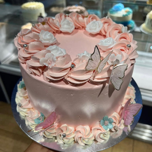 Pink Butterfly Cake