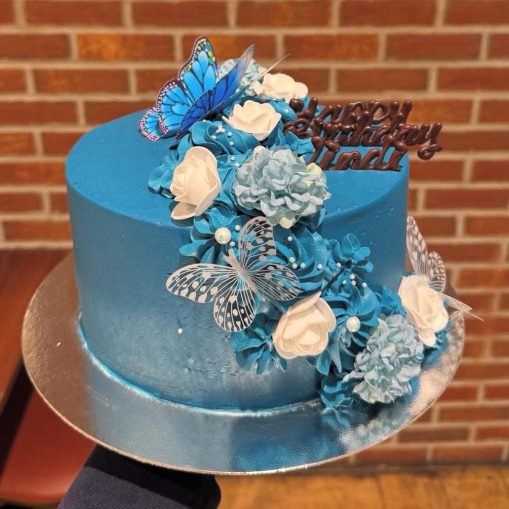 Blue Floral Cake